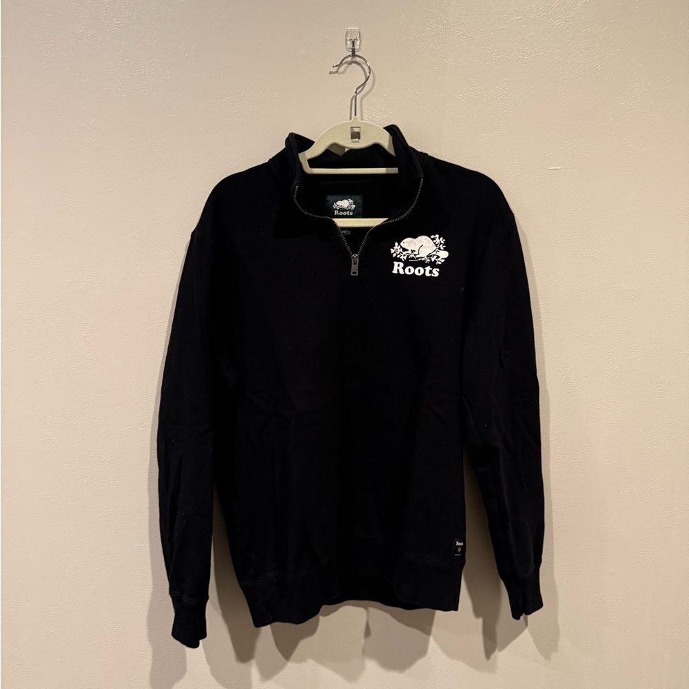 Roots Black Men’s Sweater/ Quarter Ziop - Picture 3 of 5